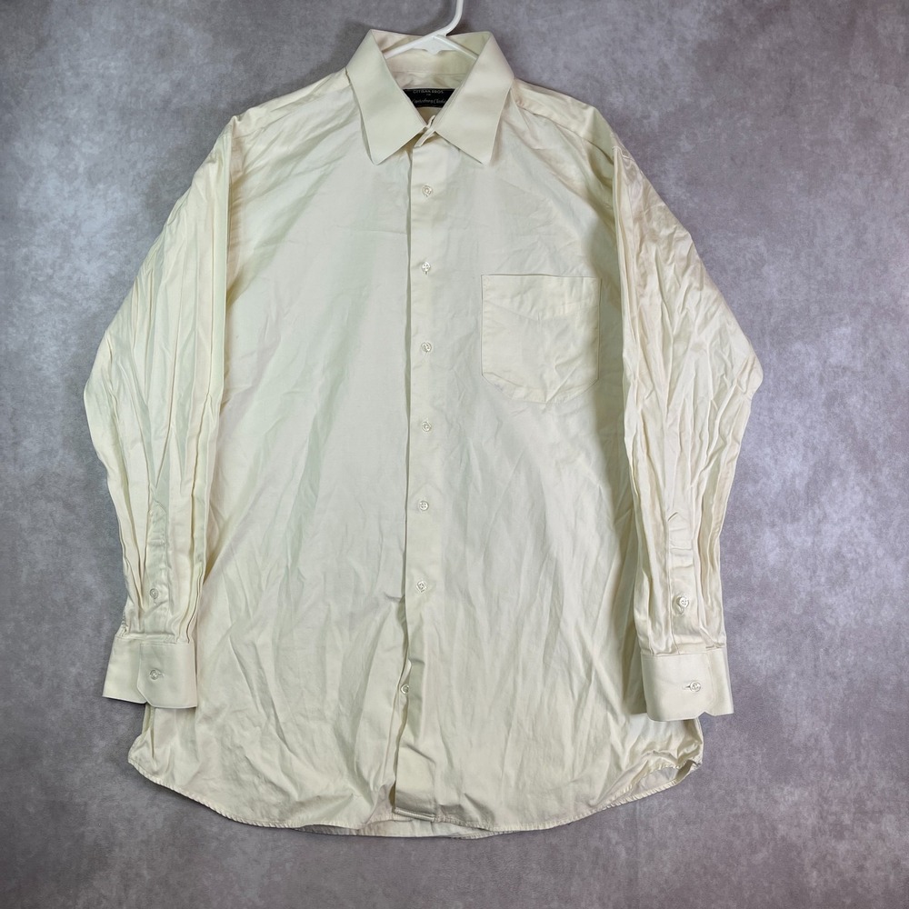 Gitman Bros Vintage Shirt Mens XL Yellow Button Up Long Sleeve Canterbury USA